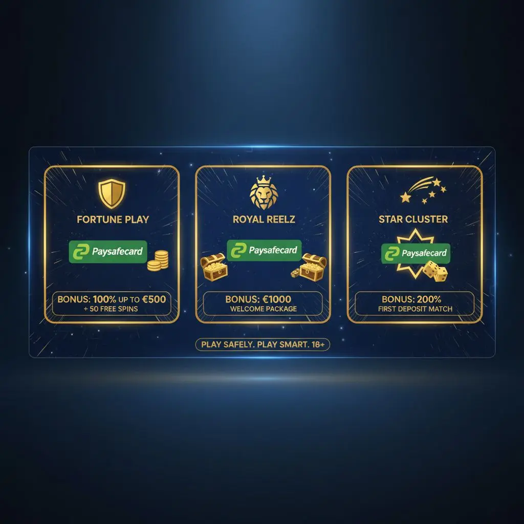 Tři nejlepší online casina s bonusy a logem Paysafecard